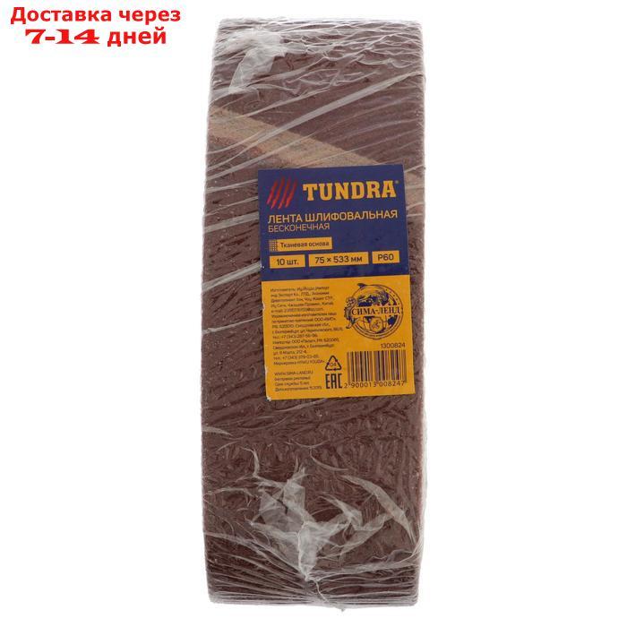 Лента абразивная бесконечная TUNDRA, на тканевой основе, 75 х 533 мм, Р60, 10 шт. - фото 3 - id-p191351470