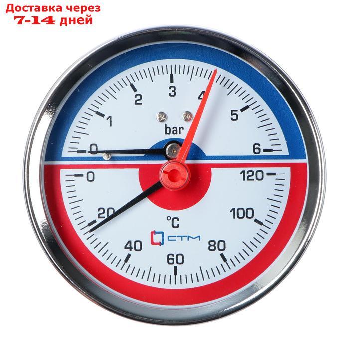 Термоманометр "CTM", аксиальный, Дк 80 мм, 0.6 МПа, наружная резьба 1/4", 120°С - фото 2 - id-p193154216