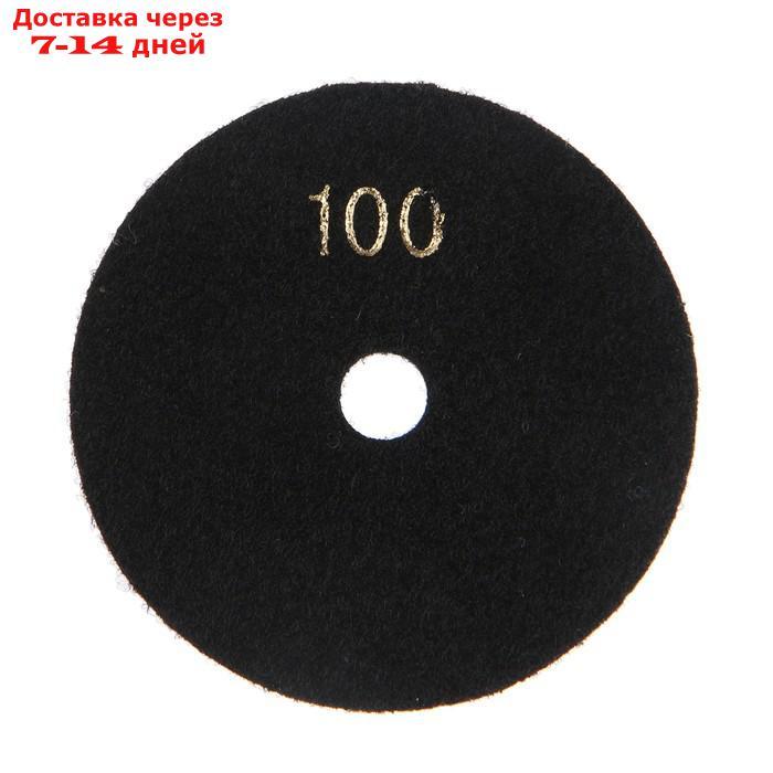 Алмазный гибкий шлифовальный круг TUNDRA "Черепашка", для сухой шлифовки, 100 мм, № 100 - фото 2 - id-p193153340