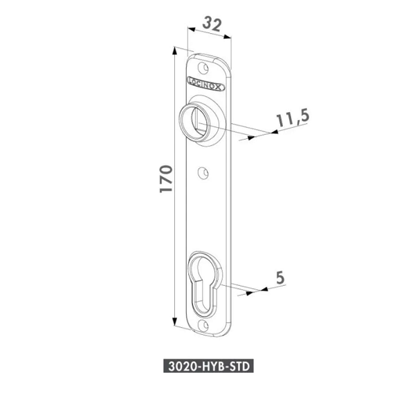 Накладка для врезных замков Locinox арт 3020-HYB-STD - фото 2 - id-p193237194