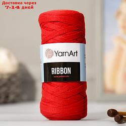 Пряжа-шнур "Ribbon" 40% полиэстер, 60% хлопок 125м/250гр (773 красный)