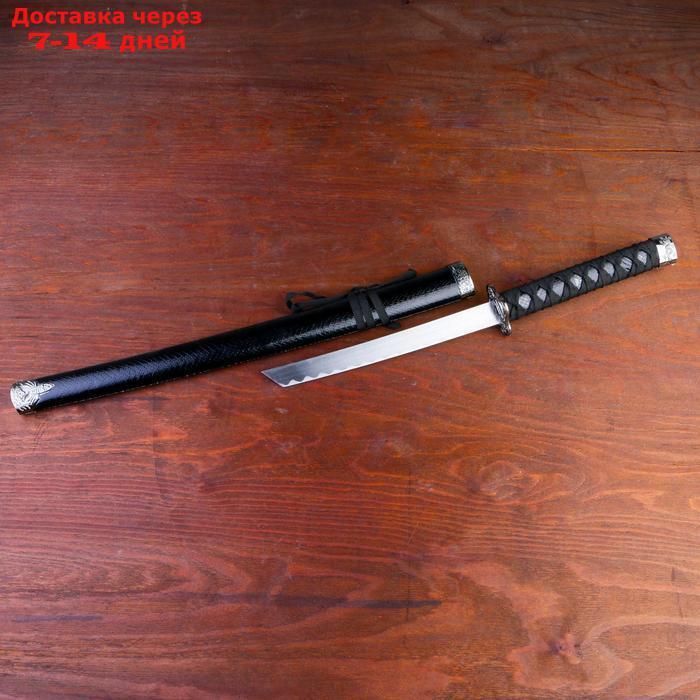 Сувенирное оружие "Катана", чёрные ножны под змеиную кожу, 70 см - фото 2 - id-p192746624