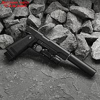 Пистолет пружинный Galaxy Colt 11PD с имитацией глушителя и ЛЦУ G.6A