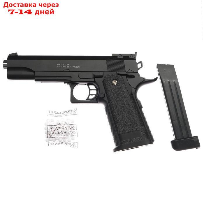 Пистолет пружинный Galaxy Colt 11PD с имитацией глушителя и ЛЦУ G.6A - фото 2 - id-p193152813