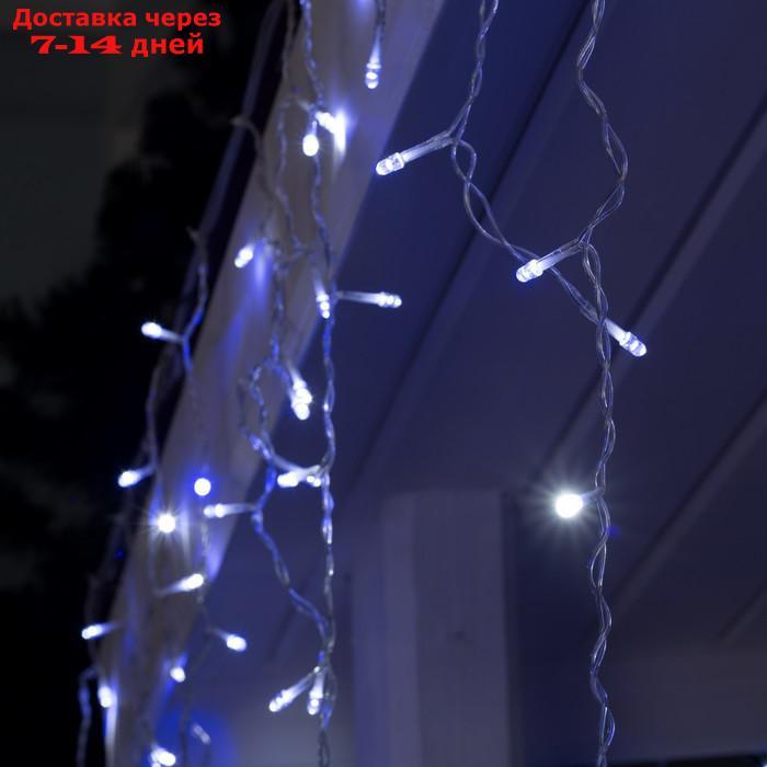 Гирлянда "Бахрома" 3 х 0.6 м , IP44, УМС, прозрачная нить, 160 LED, свечение бело-синее, мигание, 220 В - фото 2 - id-p192747985