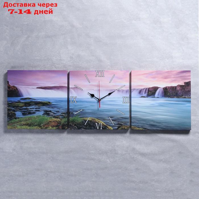 Часы настенные модульные "Водопады", 35 × 110 см