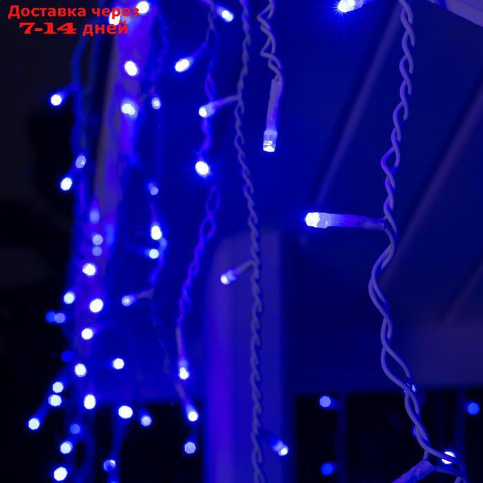 Гирлянда "Бахрома" 4 х 0.6 м , IP44, белая нить, 180 LED, свечение синее, 8 режимов, 220 В - фото 3 - id-p192747988