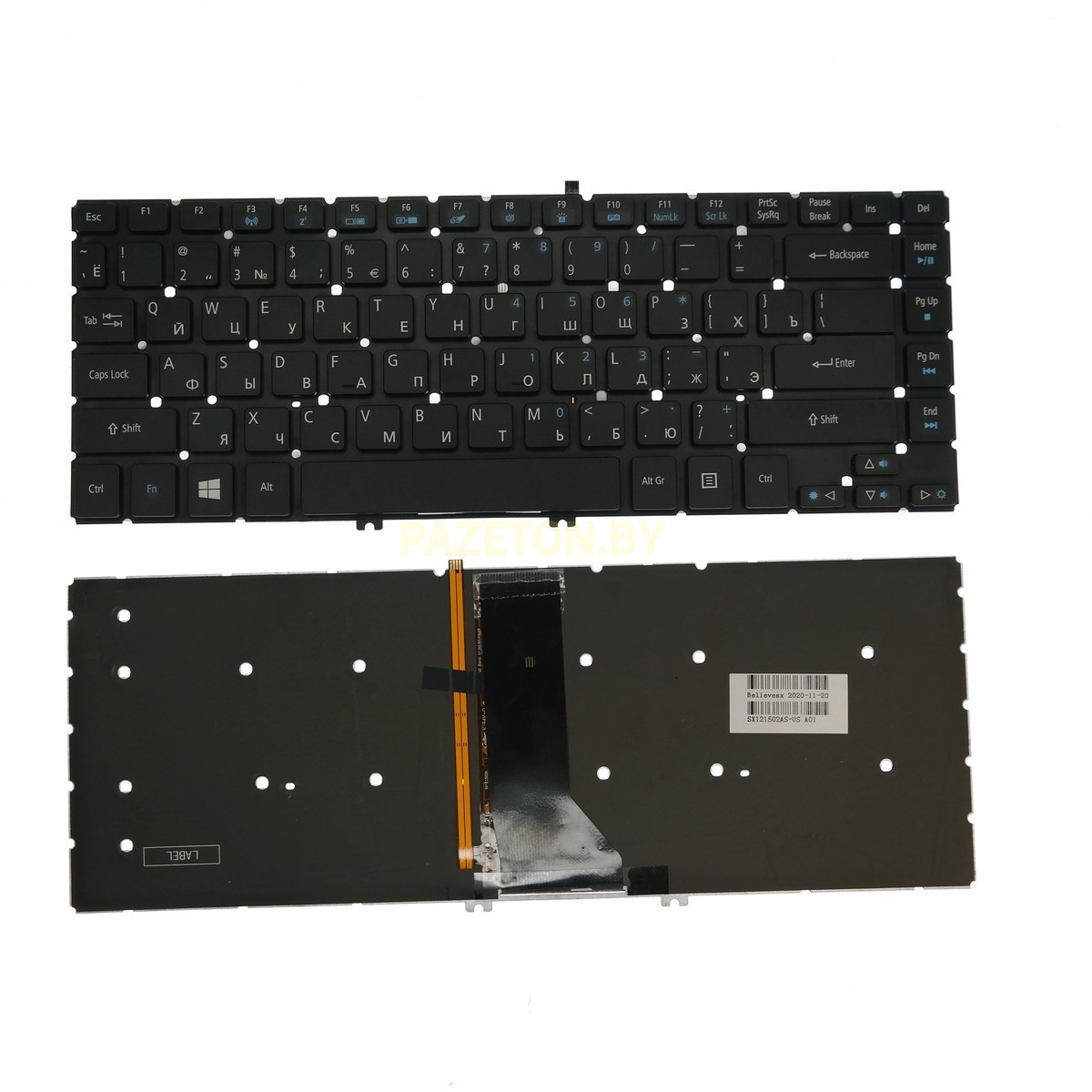 Клавиатура для ноутбука Acer Aspire R7-571 R7-571G R7-572 R7-572G Черная с подсветкой и других моделей