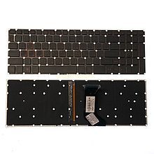 Клавиатура для Acer Nitro 5 AN515-51 черная красные буквы красная окантовка без рамки без трэкпоинта с