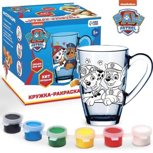 Роспись стеклянной кружки Paw Patrol Команда - фото 3 - id-p193239248