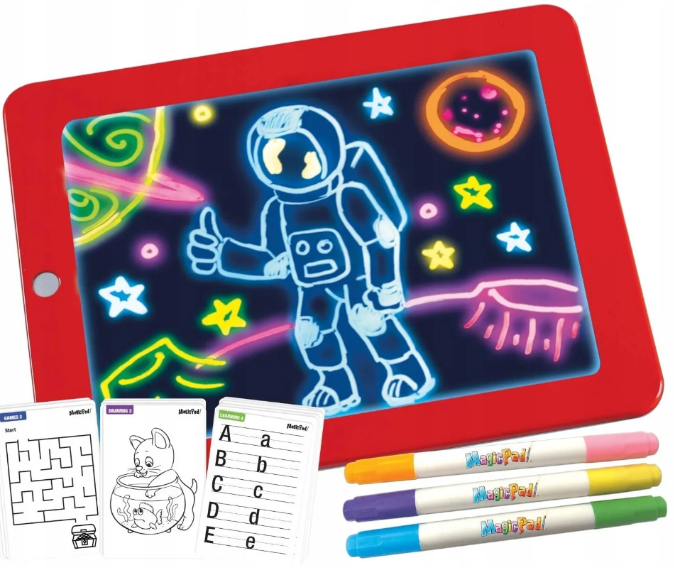 Планшет для рисования светом c разноцветной подсветкой Magic Sketchpad New Мятный - фото 3 - id-p184757300