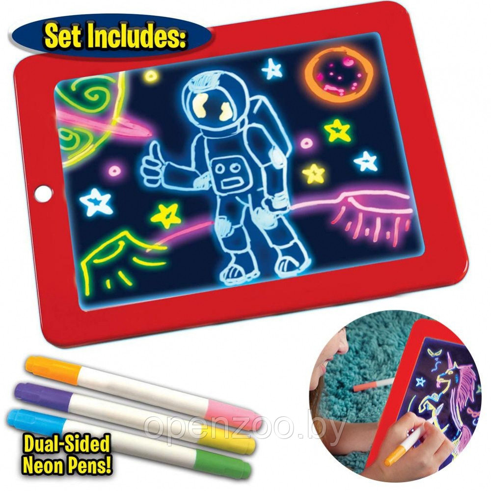 Планшет для рисования светом c разноцветной подсветкой Magic Sketchpad New Мятный - фото 2 - id-p184758022