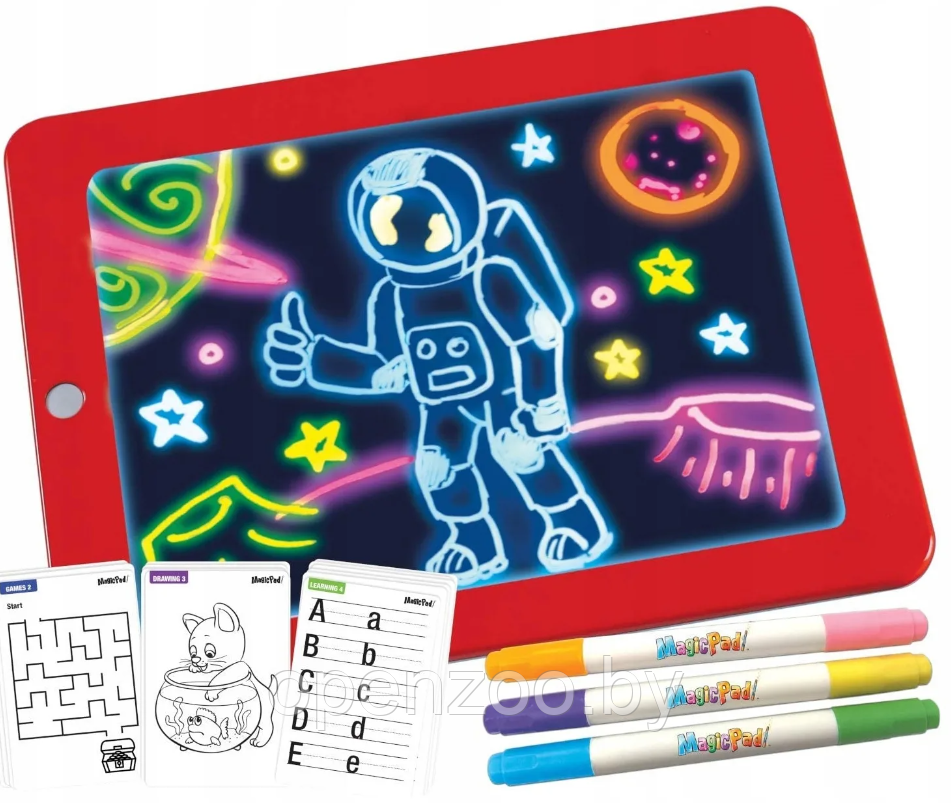 Планшет для рисования светом c разноцветной подсветкой Magic Sketchpad New Мятный - фото 3 - id-p184758022