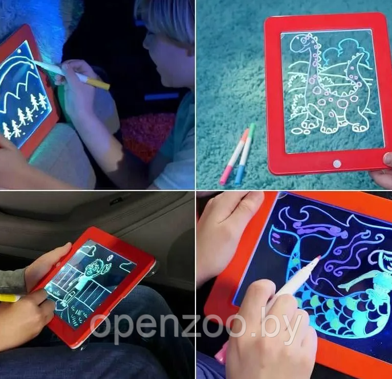 Планшет для рисования светом c разноцветной подсветкой Magic Sketchpad New Мятный - фото 5 - id-p184758022