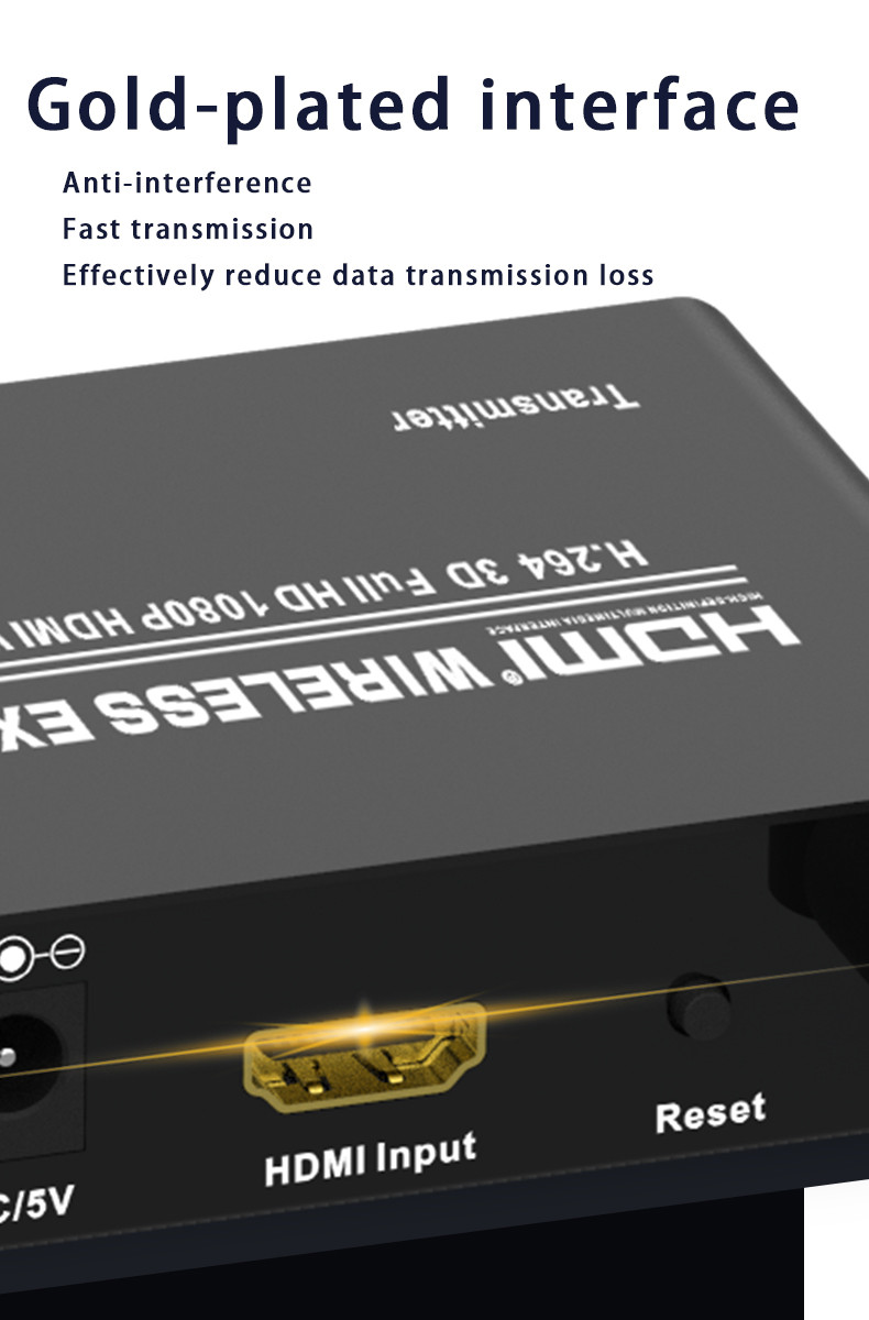 Удлинитель сигнала HDMI по Wi-Fi до 100м, активный, FullHD 1080p, комплект, черный 556208 - фото 3 - id-p193238847