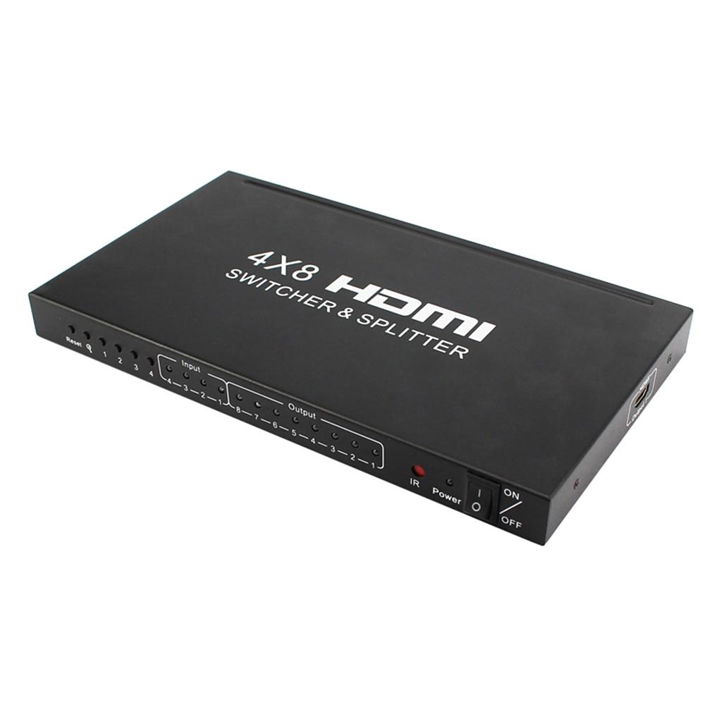 Матричный коммутатор - свитч-сплиттер 4×8 HDMI 4K 3D, пульт, черный 556184 - фото 3 - id-p193238854