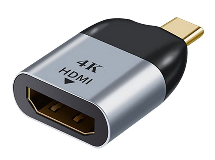 Адаптер - переходник USB3.1 Type-С - HDMI 4K mini, серебро 556174 - фото 1 - id-p193238855