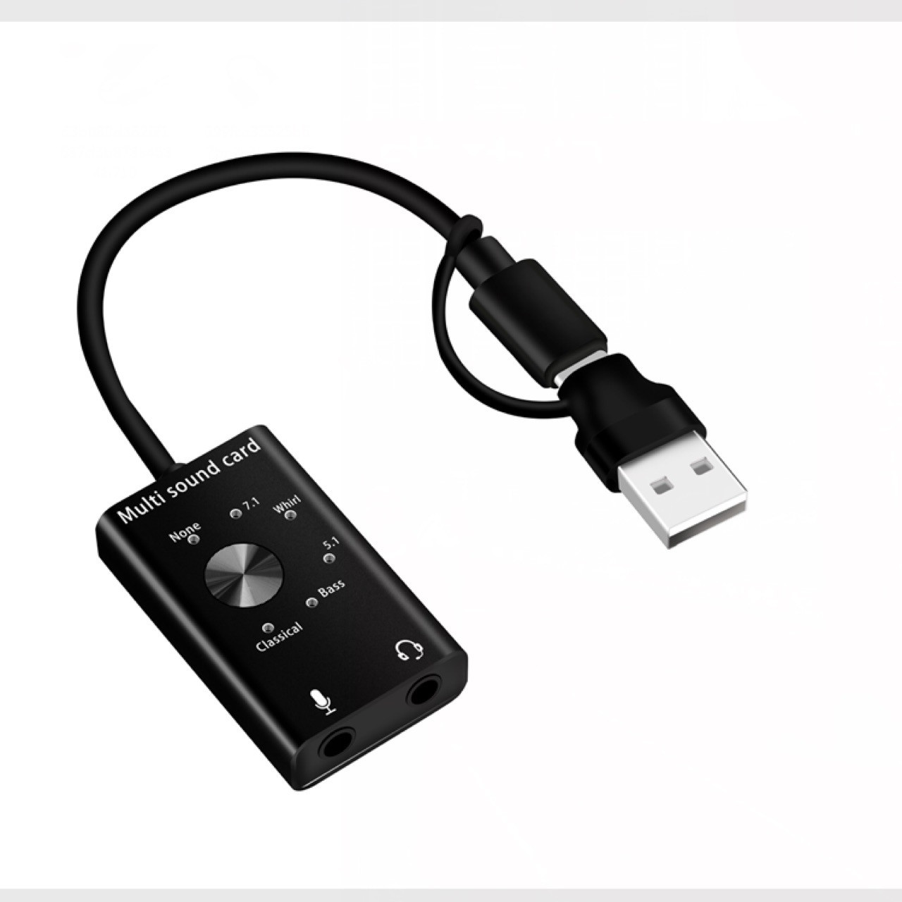 Мульти звуковой адаптер с поддержкой эффектов - внешняя звуковая карта USB Type-A / USB3.1 Type-C 3D - фото 2 - id-p193238869