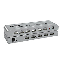 Адаптер - 4-х портовый KVM-переключатель 4K HDMI USB, серебро 556213