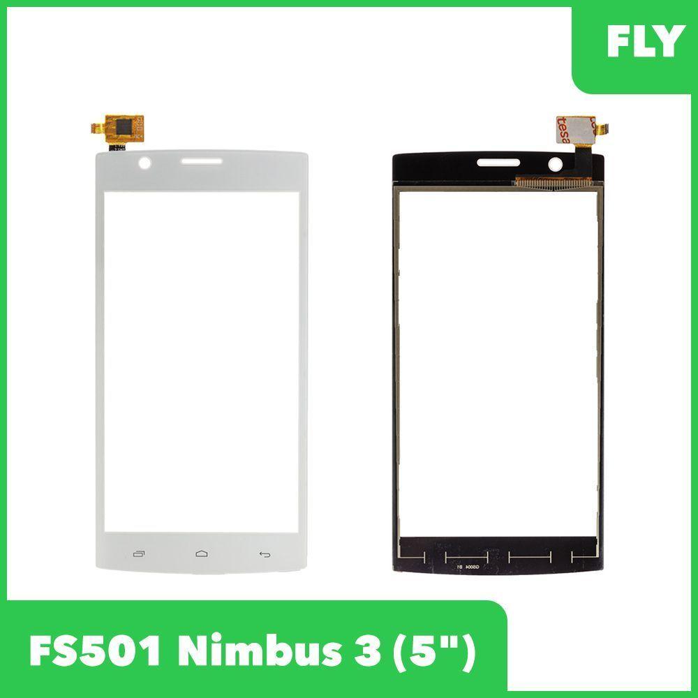 Сенсорное стекло (тачскрин) для Fly Nimbus 3 (FS501), белый