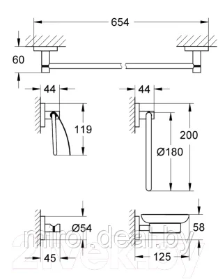 Набор аксессуаров для ванной и туалета GROHE Essentials 40344001 - фото 2 - id-p193259703