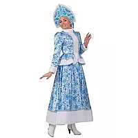 Карнавальный костюм для взрослых Снегурочка узорная длинная Батик