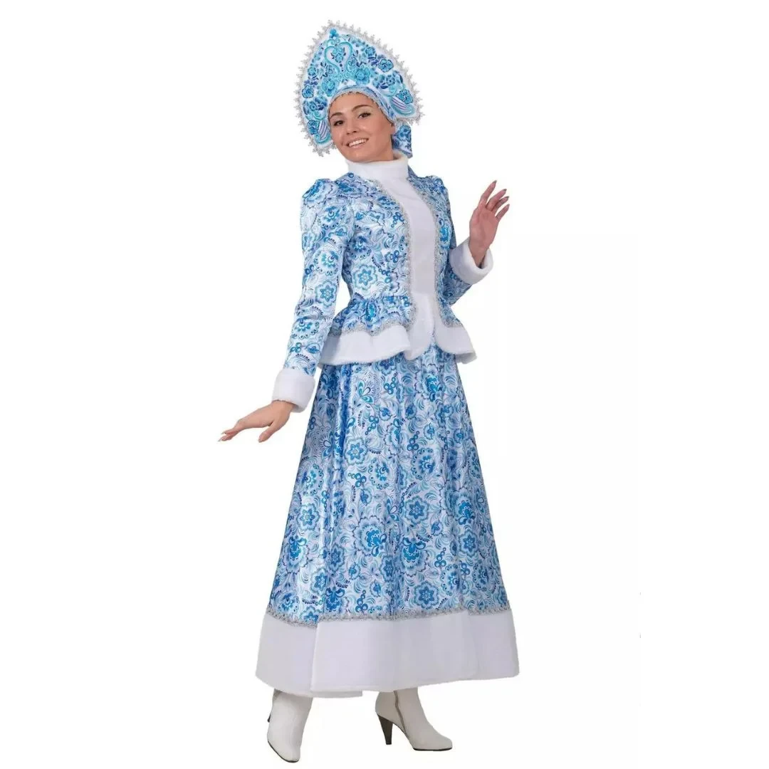 Карнавальный костюм для взрослых Снегурочка узорная длинная Батик - фото 1 - id-p193272790
