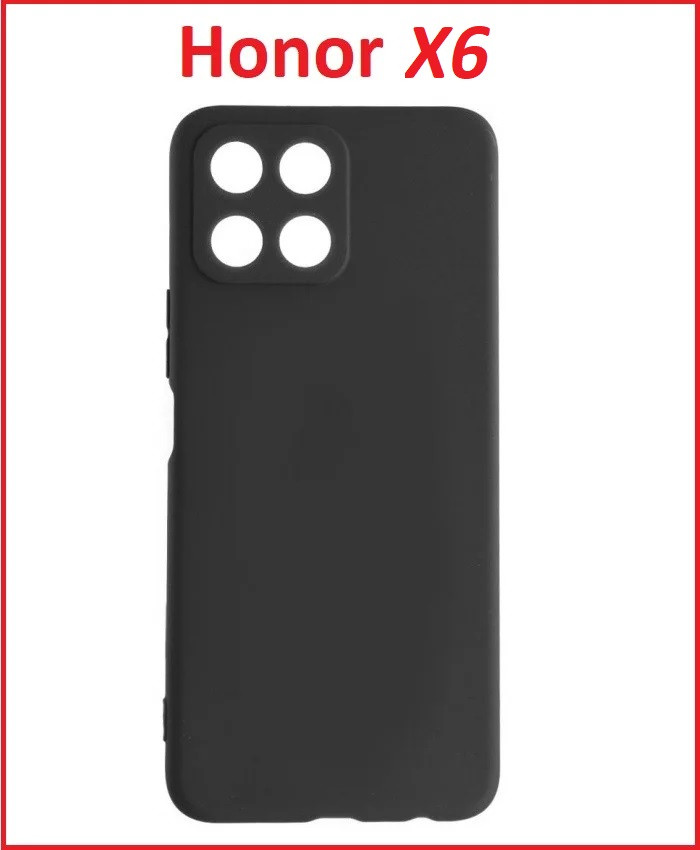 Чехол-накладка для Huawei Honor X6 (силикон) черный с защитой камеры