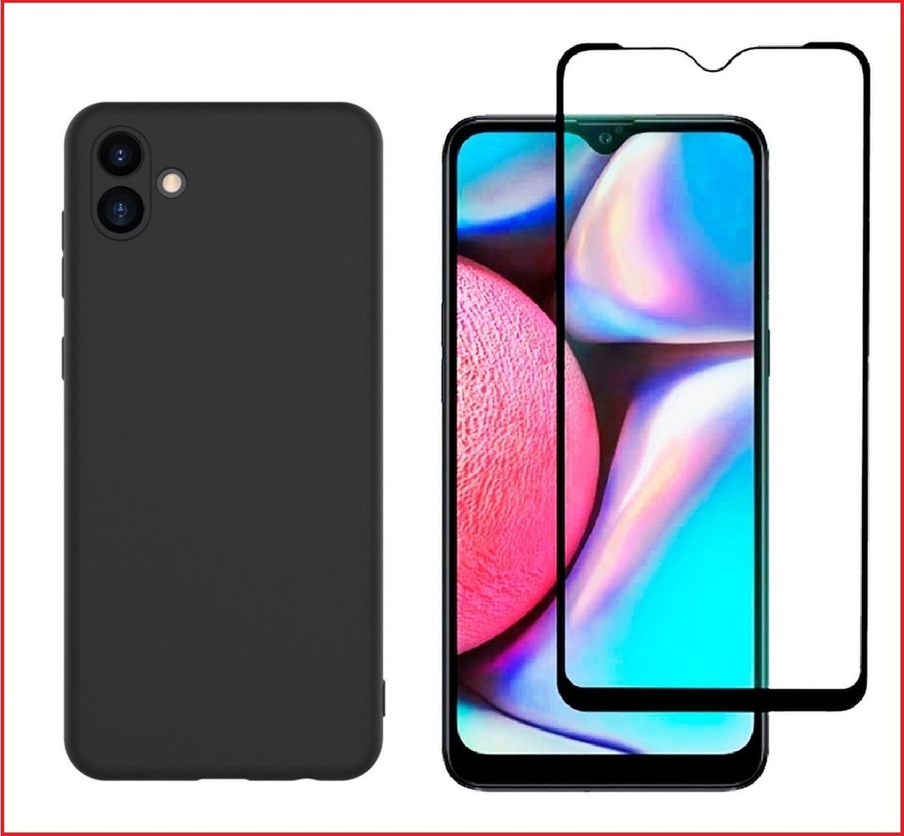 Чехол-накладка + защитное стекло 9D Samsung Galaxy A04 SM-A045 - фото 1 - id-p193299112