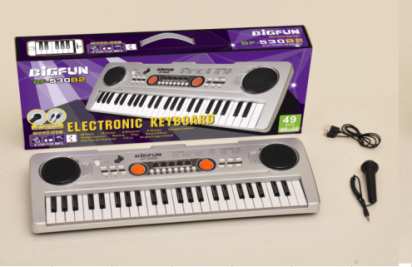 BF-530B2 Детский электронный синтезатор пианино с микрофоном и USB, запись, 49 клавиш д - фото 1 - id-p193301153