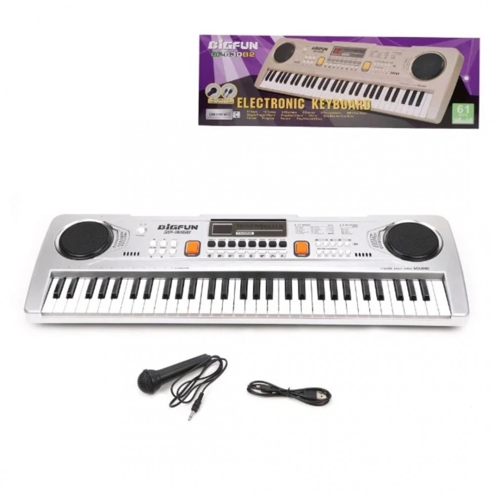 BF-630B2 Детский электронный синтезатор пианино с микрофоном и USB, запись, 61 клавиш д