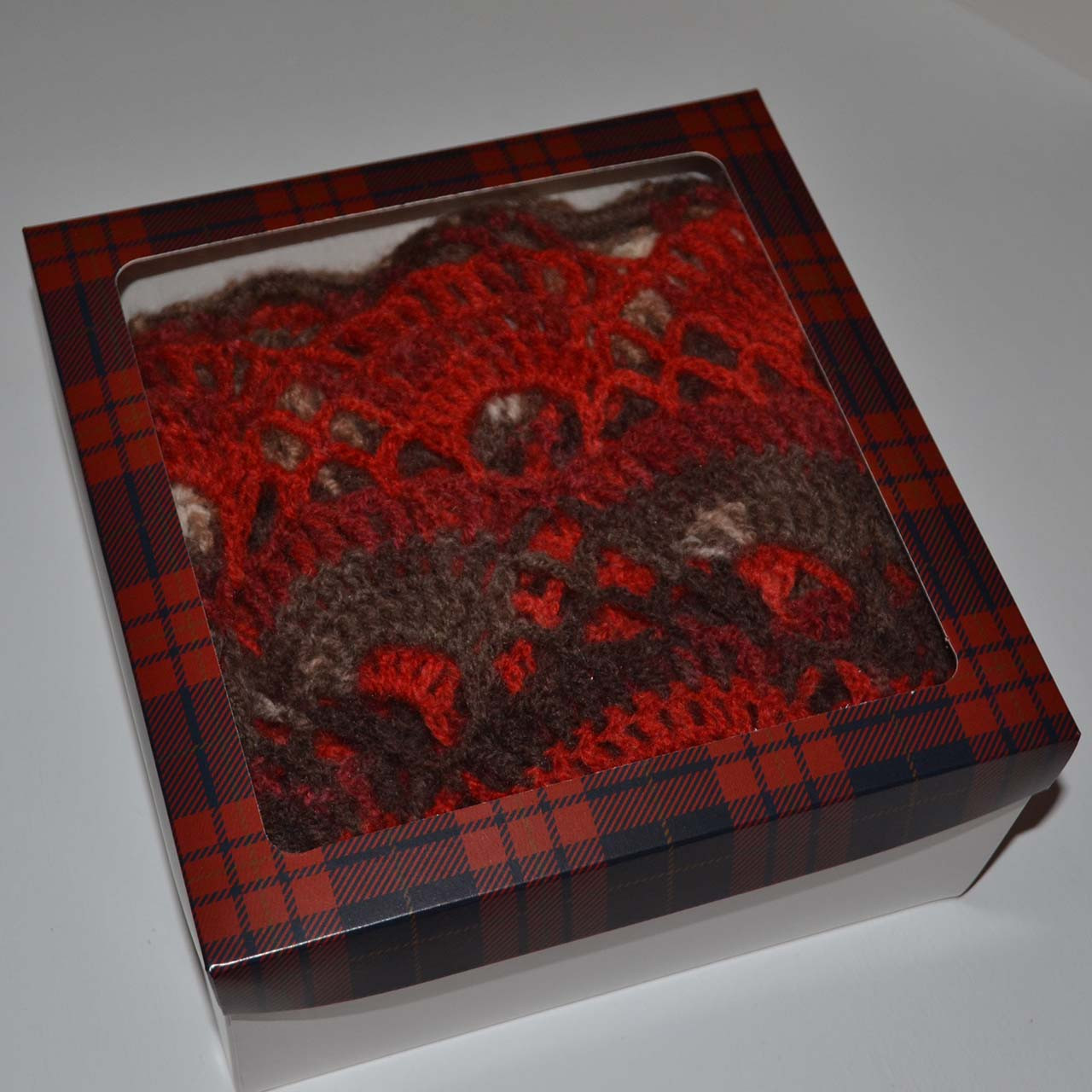 Платок шерстяной красный теплый - красивый женский подарок - фото 8 - id-p193301456