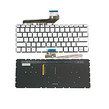 Клавиатура для HP ENVY 13-D серебристая без рамки без трэкпоинта с подсветкой
