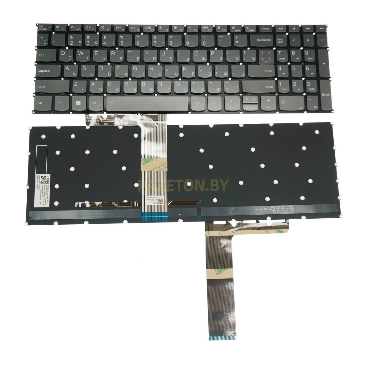 Клавиатура для ноутбука Lenovo AIR 15 2021 S550-15 ideapad 5-15 15 серая без рамки без трэкпоинта с подсветкой - фото 1 - id-p190173519