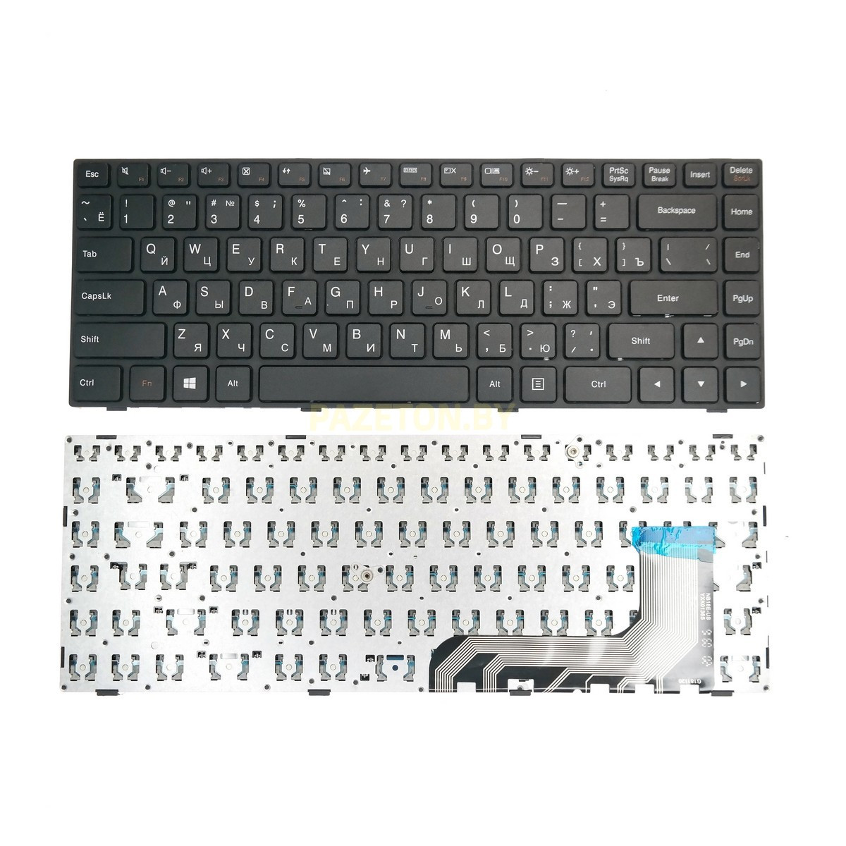Клавиатура для ноутбука Lenovo IdeaPad 100-14IBY черная в рамке без трэкпоинта без подсветки