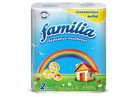 Полотенце бумажные 2 рулона 20м двухслойные "FAMILIA Радуга"