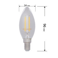 Лампа филаментная REXANT Свеча CN35 7.5 Вт 600 Лм 2700K E14 диммируемая, прозрачная колба