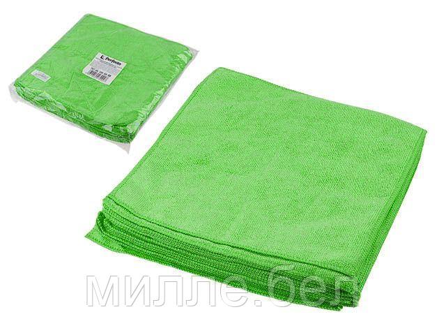 Набор салфеток из микрофибры Solid (Cолид) 20 шт., 29х29 см, универсальные, зелёные, PERFECTO LINEA