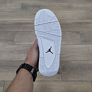 Кроссовки Jordan 4 Retro White Black с мехом, фото 5