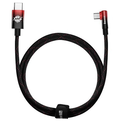 Кабель Baseus MVP 2 Elbow-shaped Fast Charging Data Cable Type-C to Type-C 100W 1m CAVP000620 черно-красный - фото 3 - id-p193309756