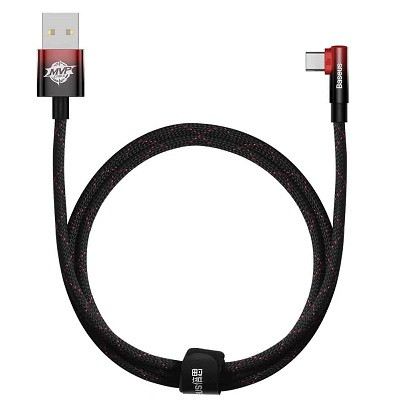 Кабель Baseus MVP 2 Elbow-shaped Fast Charging Data Cable USB to Type-C 100W 1m CAVP000420 черно-красный - фото 2 - id-p193309757