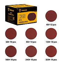 Набор шлифовальных кругов D 125 мм зерно P40, P60, P80, P120, P180, P240 DEKO SD72 (72 шт)