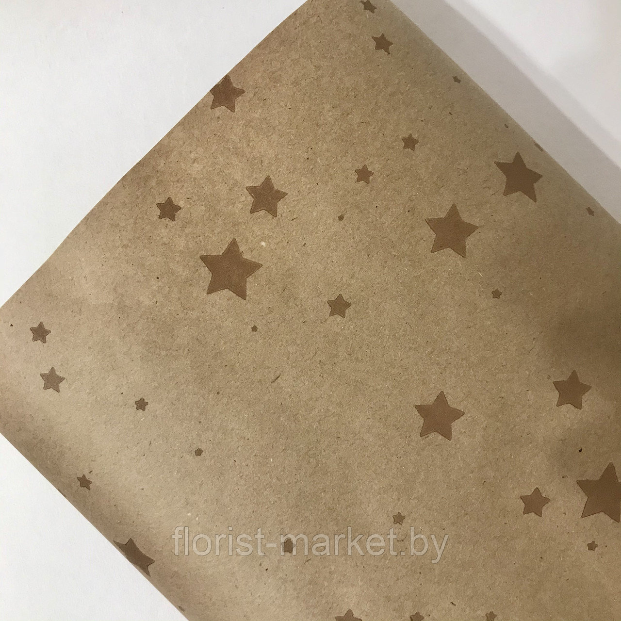 Крафт-бумага "Звезды", 60 см*10 м, коричневый