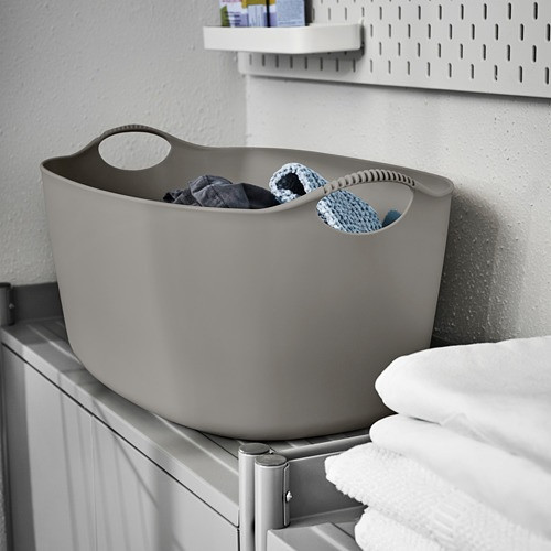 IKEA/ ТОРКИС гибкая корзина дпя белья, 35 л, серый - фото 5 - id-p193341912