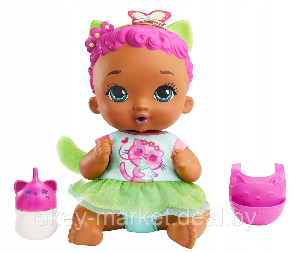 Кукла Mattel My Garden Baby Baby - салатово-розовый котенок HHL23 - фото 1 - id-p193379159