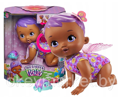 Кукла Mattel My Garden Baby Giggle Crawl с фиолетовыми волосами HBH43, фото 2