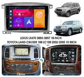 Штатная автомагнитола Toyota Land Cruiser 100 (с 2002г.в. по 2008г.в.) на Android 10 для топ компл.