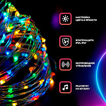 Новогодняя USB умная гирлянда 10 метров 100 LED из светодиода с пультом и управлением через телефон, фото 2