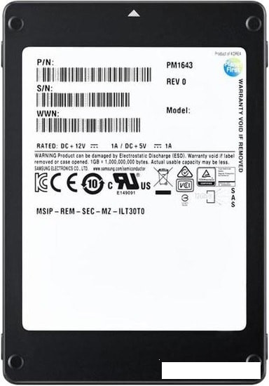 SSD Samsung PM1643a 960GB MZILT960HBHQ-00007