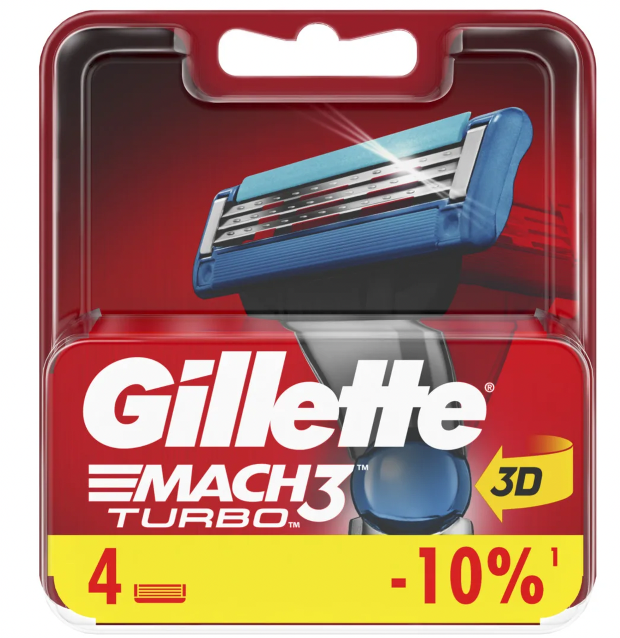 Сменные кассеты Gillette MACH 3 TURBO ( 4 шт )